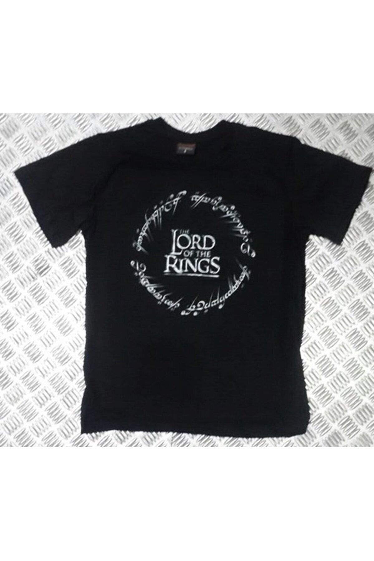 Yüzüklerin Efendisi Baskılı Unisex %100 Pamuk Siyah T-shirt