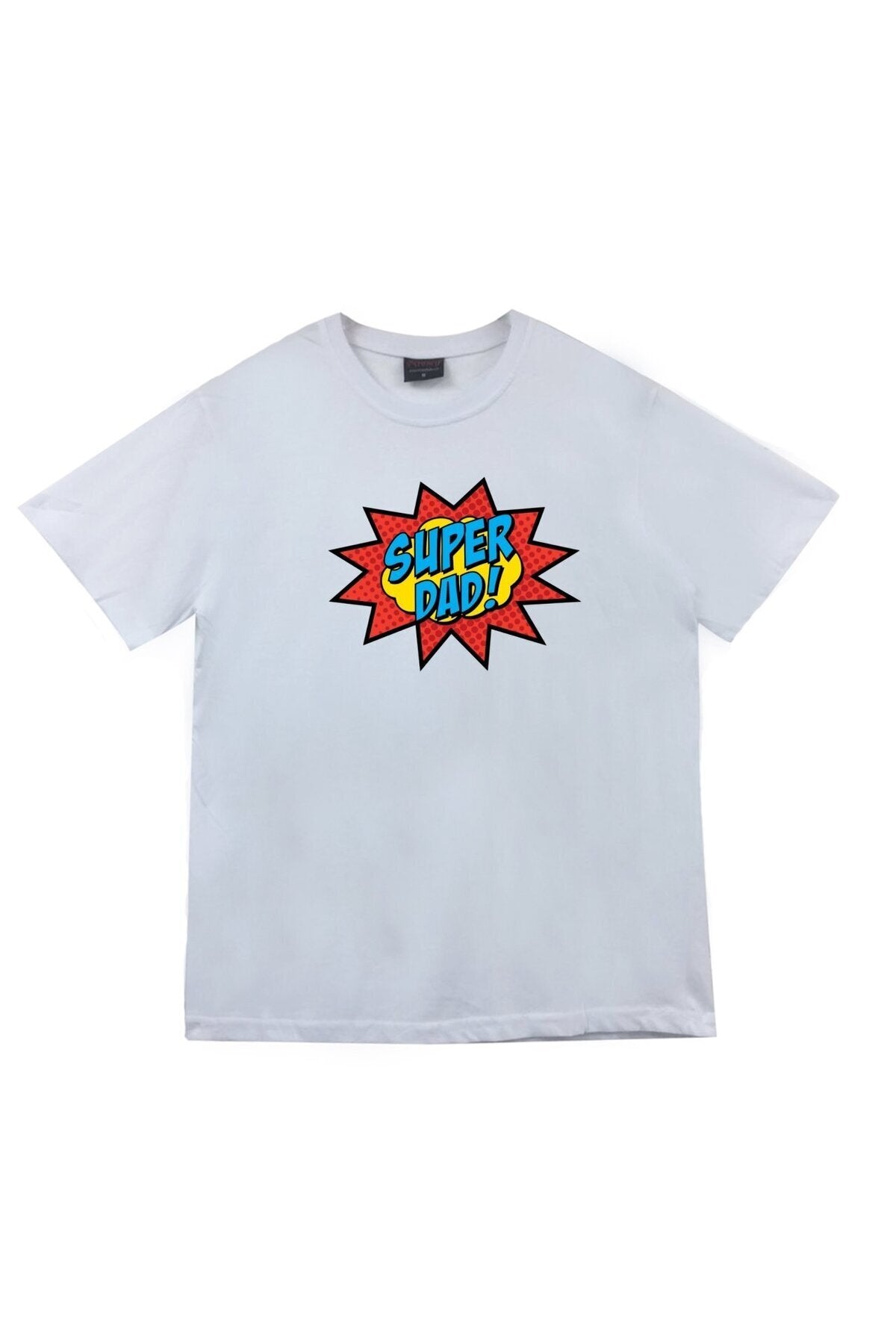 Unisex Beyaz Super Dad T-Shirt