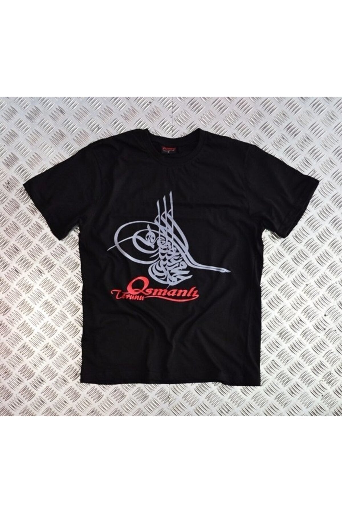 Unisex Siyah Osmanlı Tuğrası Baskılı T-shirt