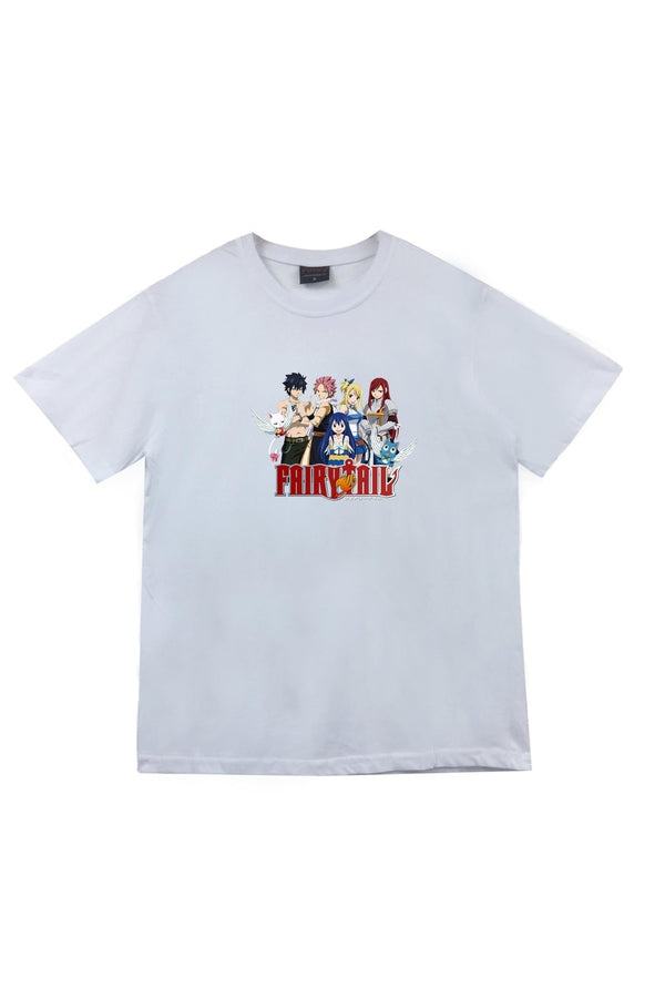 Fairy Tail Anime baskılı beyaz tişört