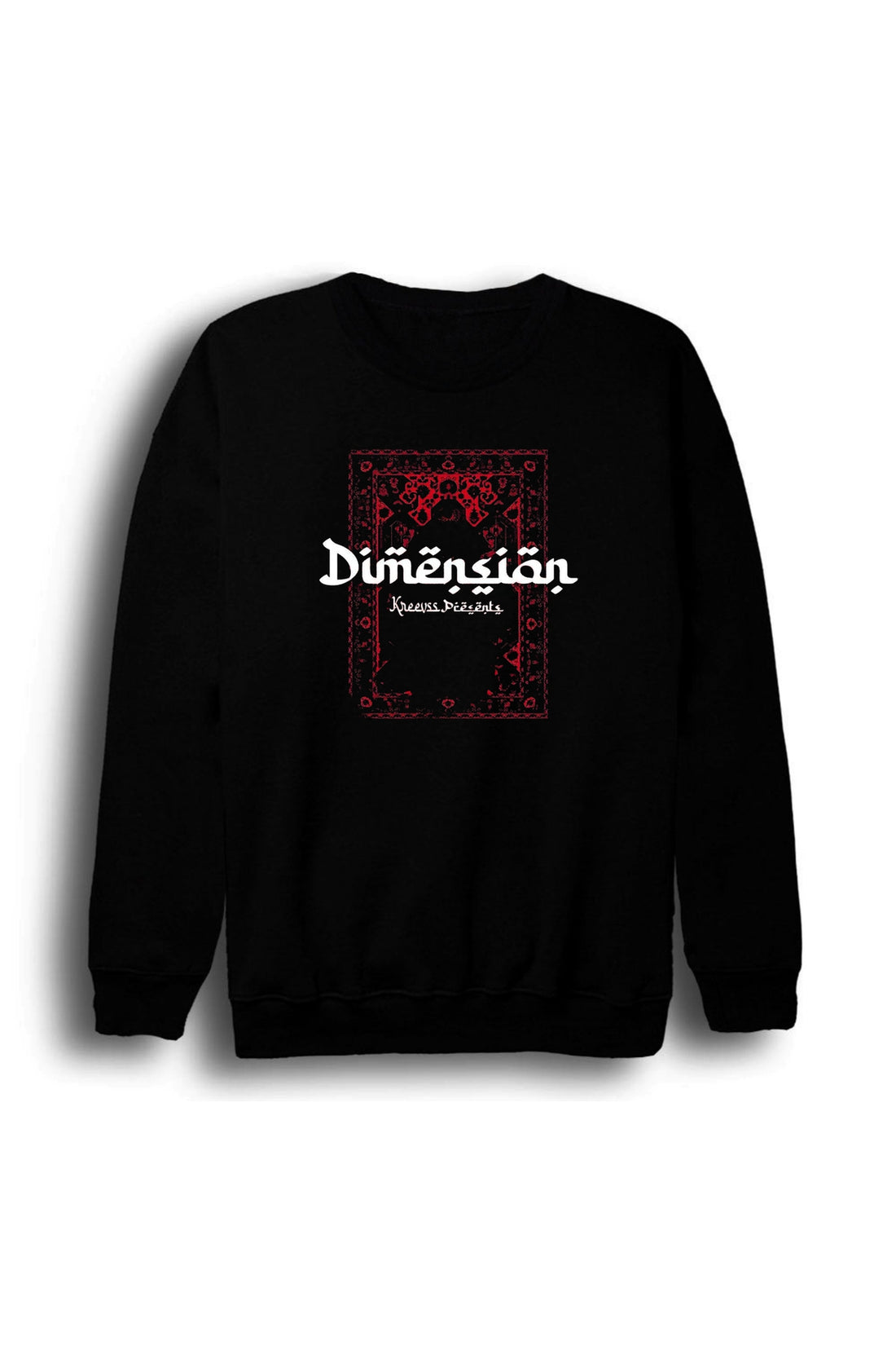 Dimension - Halı - Motif Kırmızı süslü baskılı siyah sweatshirt