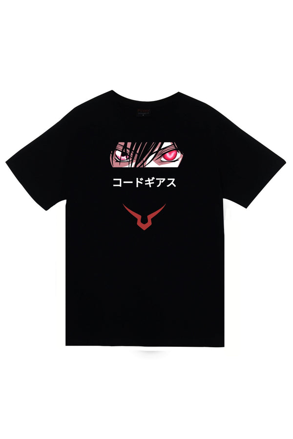 Lelouch Lamperouge - Code Geass - Anime Baskılı Unisex %100 Pamuk Tişört – Siyah