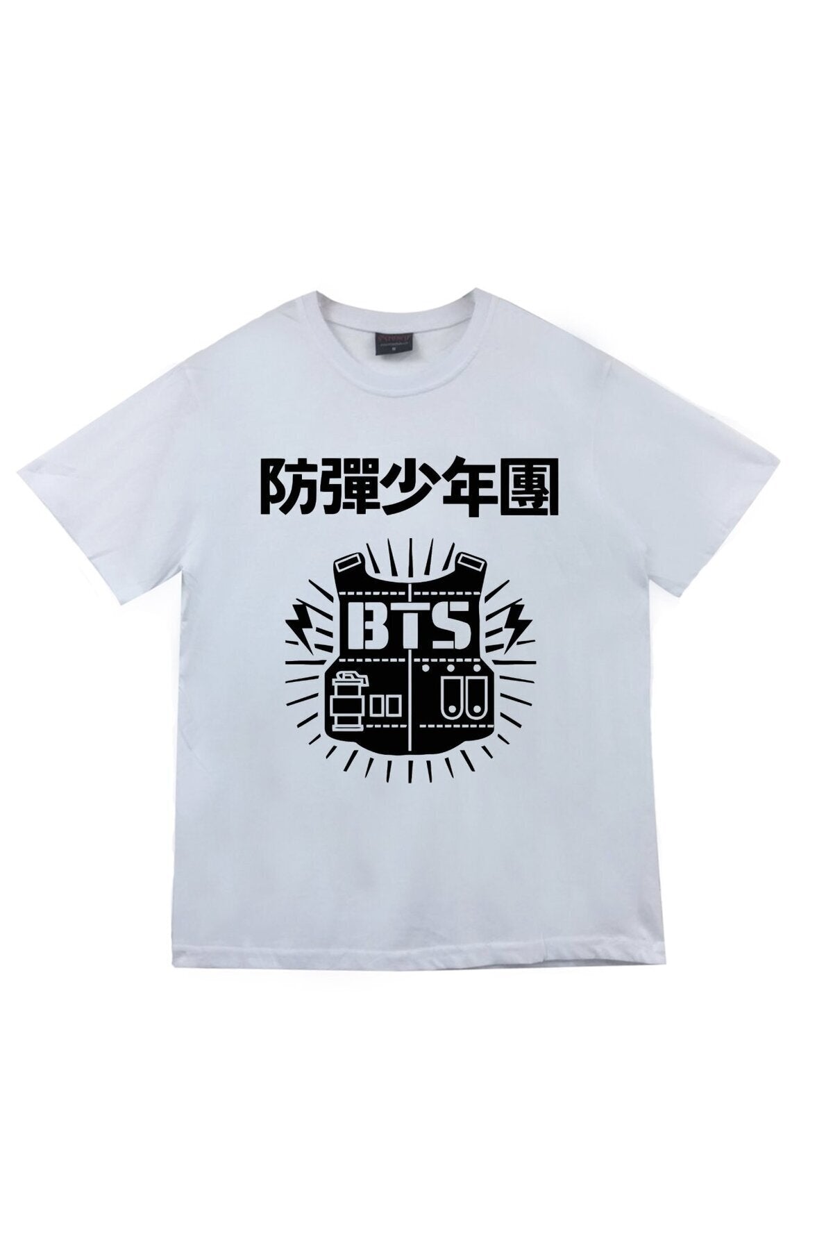 K-pop Müzik Grubu Baskılı Unisex %100 Pamuk Beyaz T-shirt