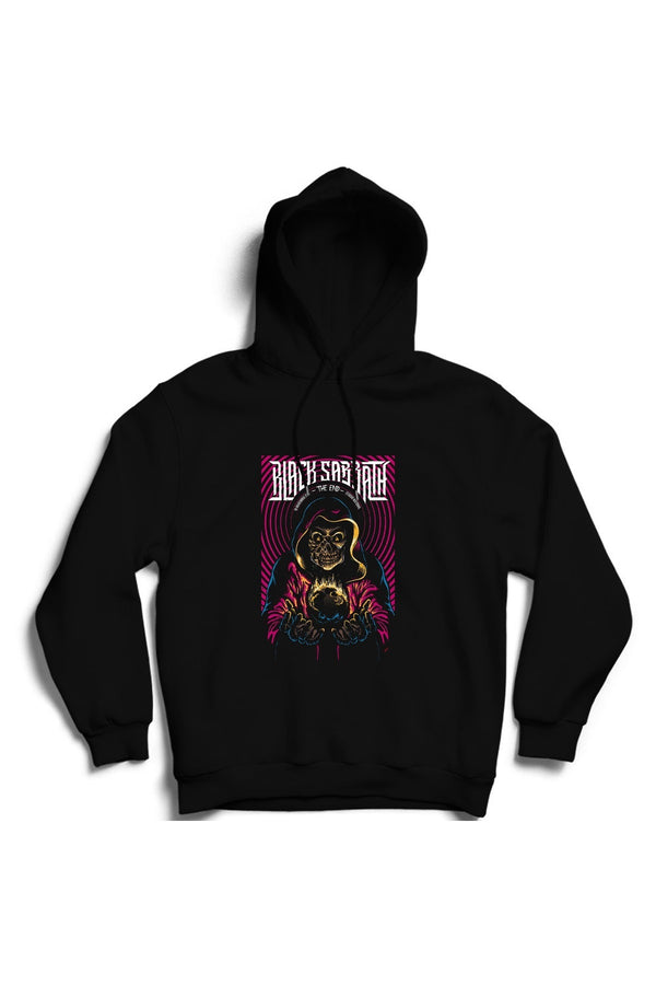 Black Sabbath baskılı siyah kapüşonlu sweatshirt