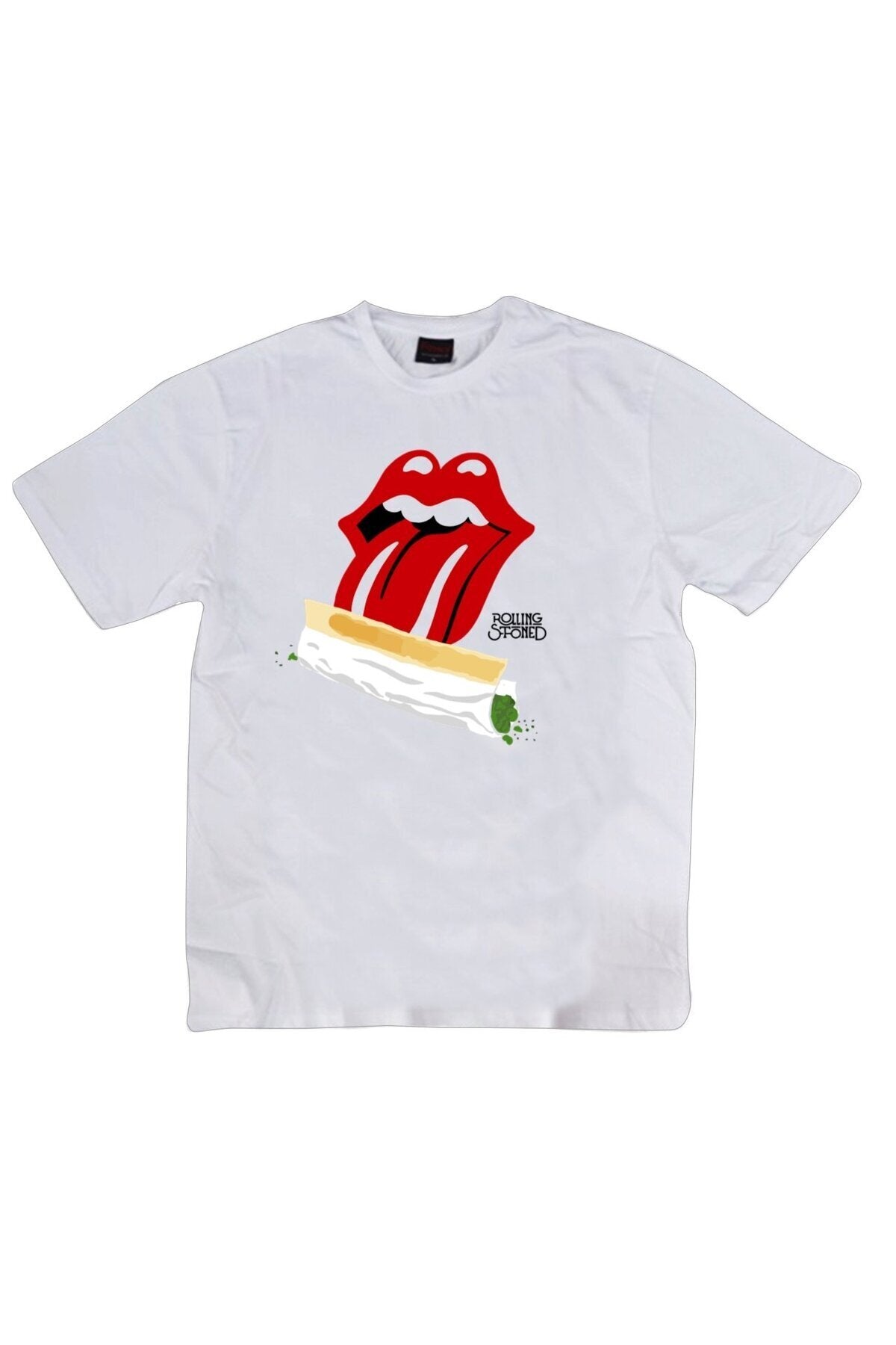 The Rolling Stones Baskılı Unisex %100 Pamuk Beyaz T-shirt