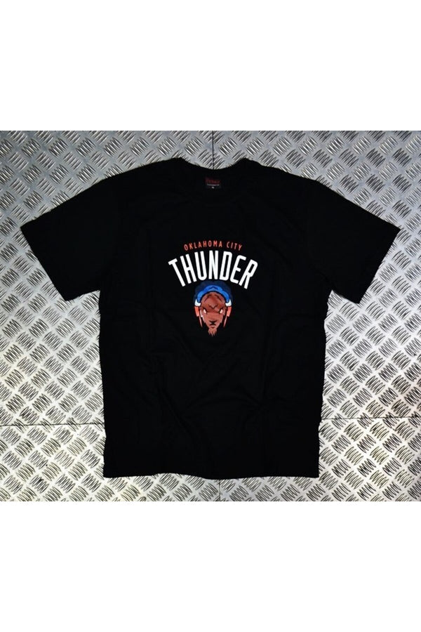 Oklahoma Cıty Thunder baskılı siyah tişört
