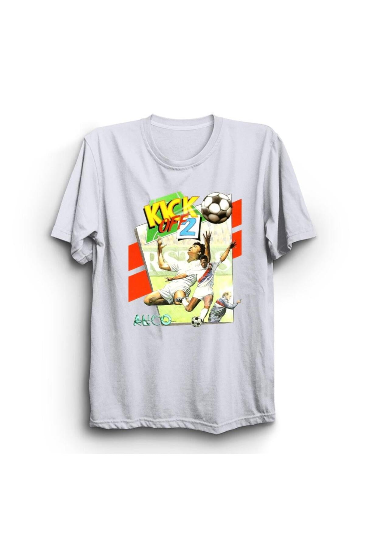 Beyaz Kick Off Oyun Baskılı Tshirt