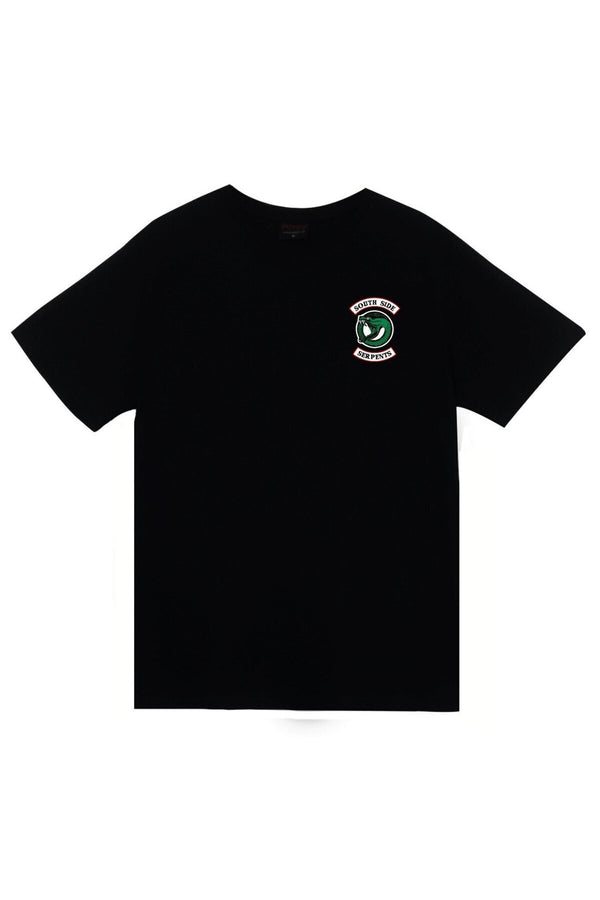 Unisex Riverdale Southside Serpents baskılı siyah tişört