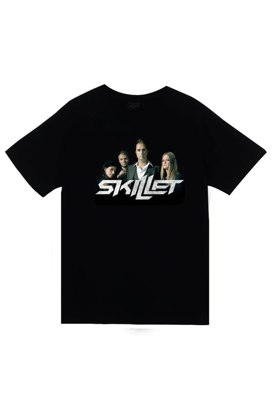 Skillet - Müzik - Rock Grubu Baskılı Unisex %100 Pamuk T-shirt