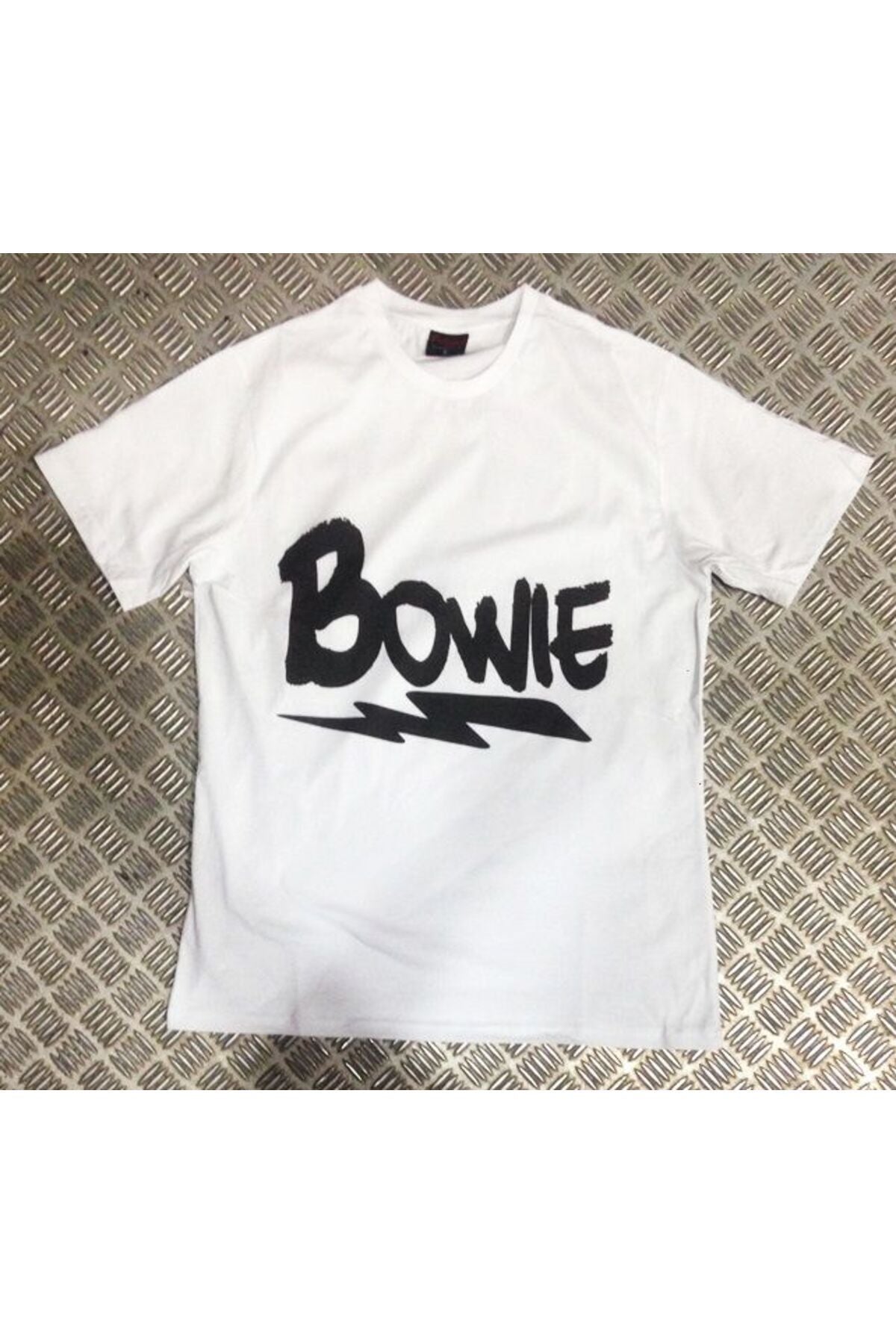 Bowie Baskılı Unisex %100 Pamuk Beyaz T-shirt