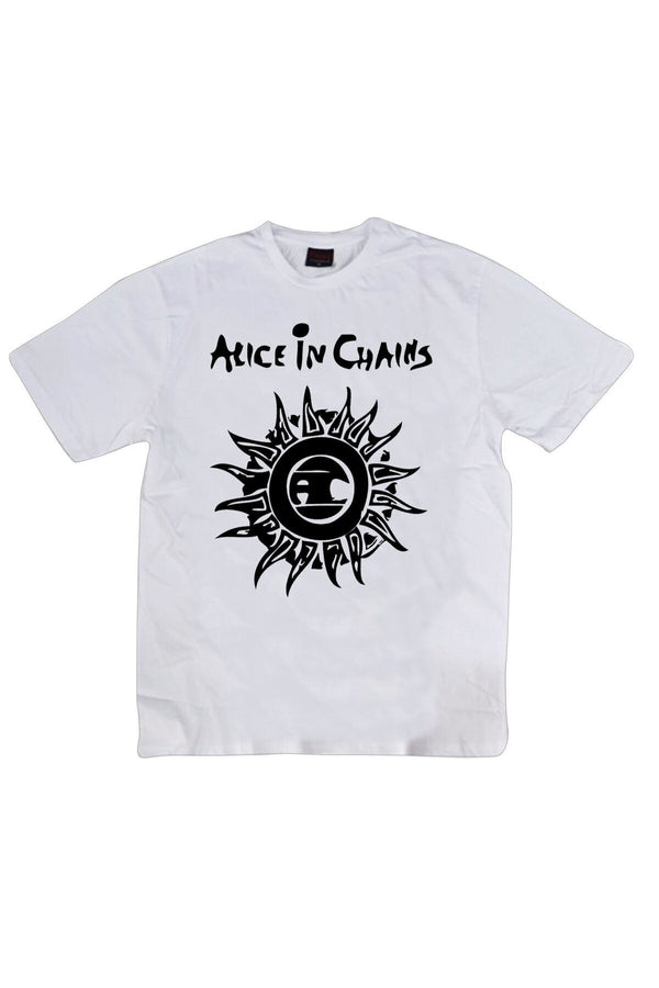 Alice In Chains baskılı beyaz tişört