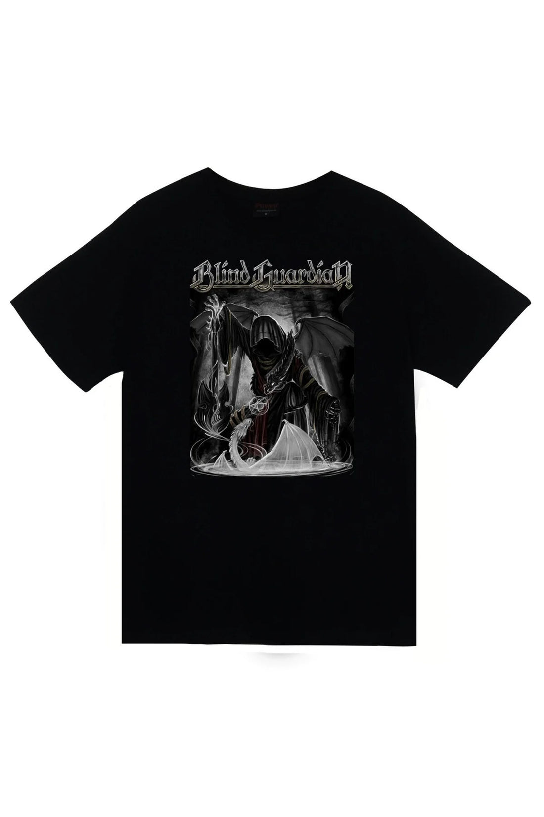 Blind Guardian Müzik, Metal Grubu Logolu fantastik kapak baskılı siyah tişört