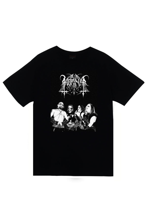 Vorna Müzik Grubu Black metal grup logosu baskılı siyah tişört