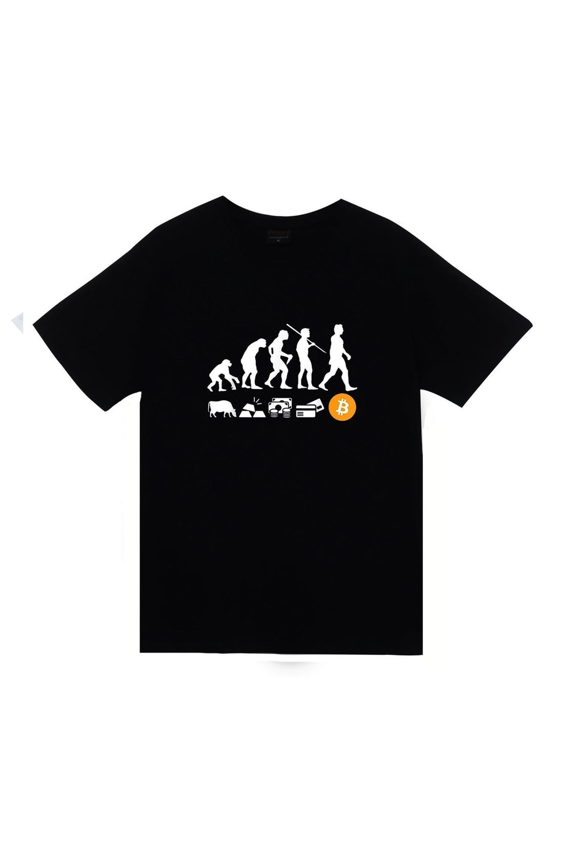 Human Evolution Insan Evrimi Money Evolution Bitcoin baskılı siyah tişört