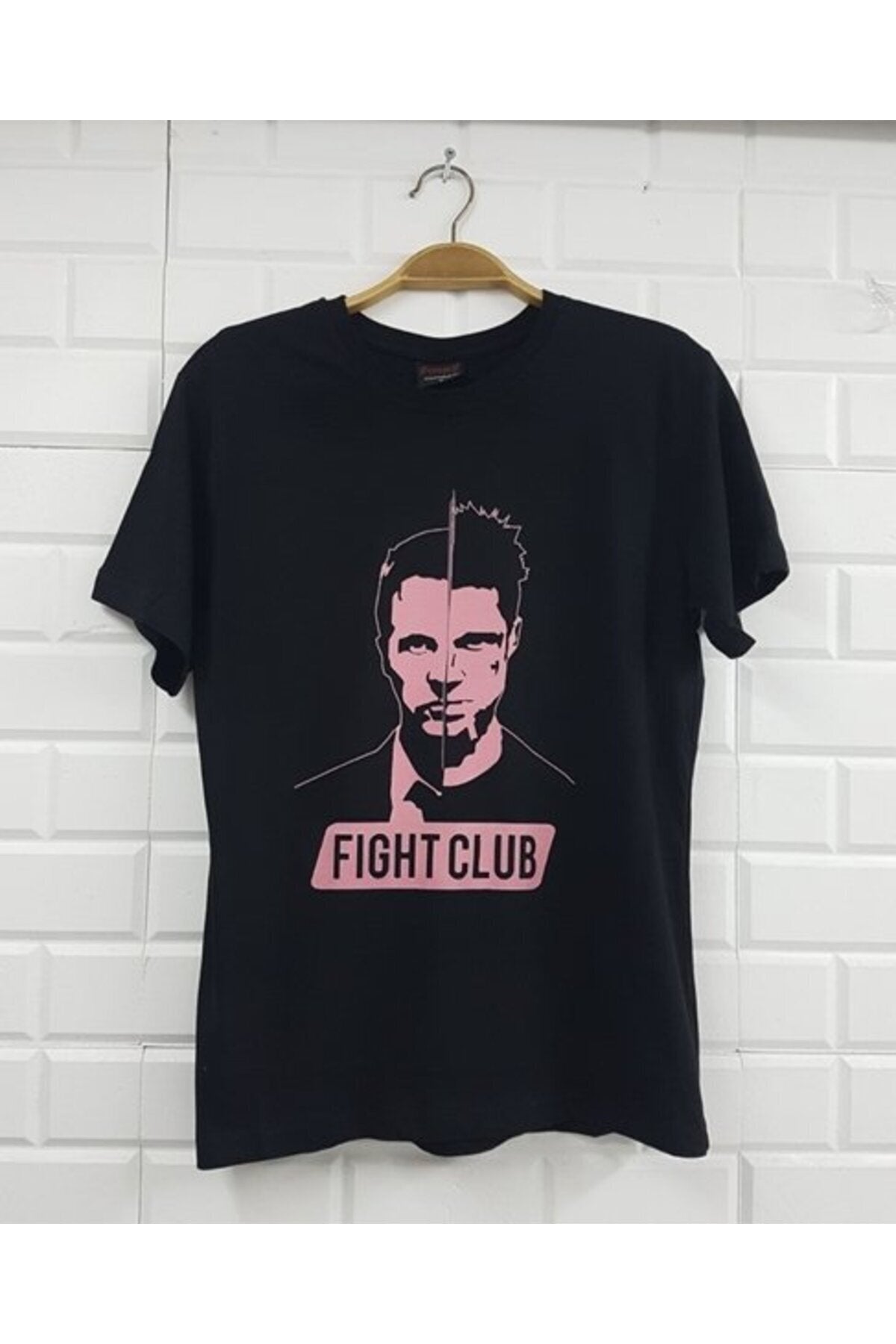 Fight Club Baskılı Unisex %100 Pamuk Siyah T-shirt