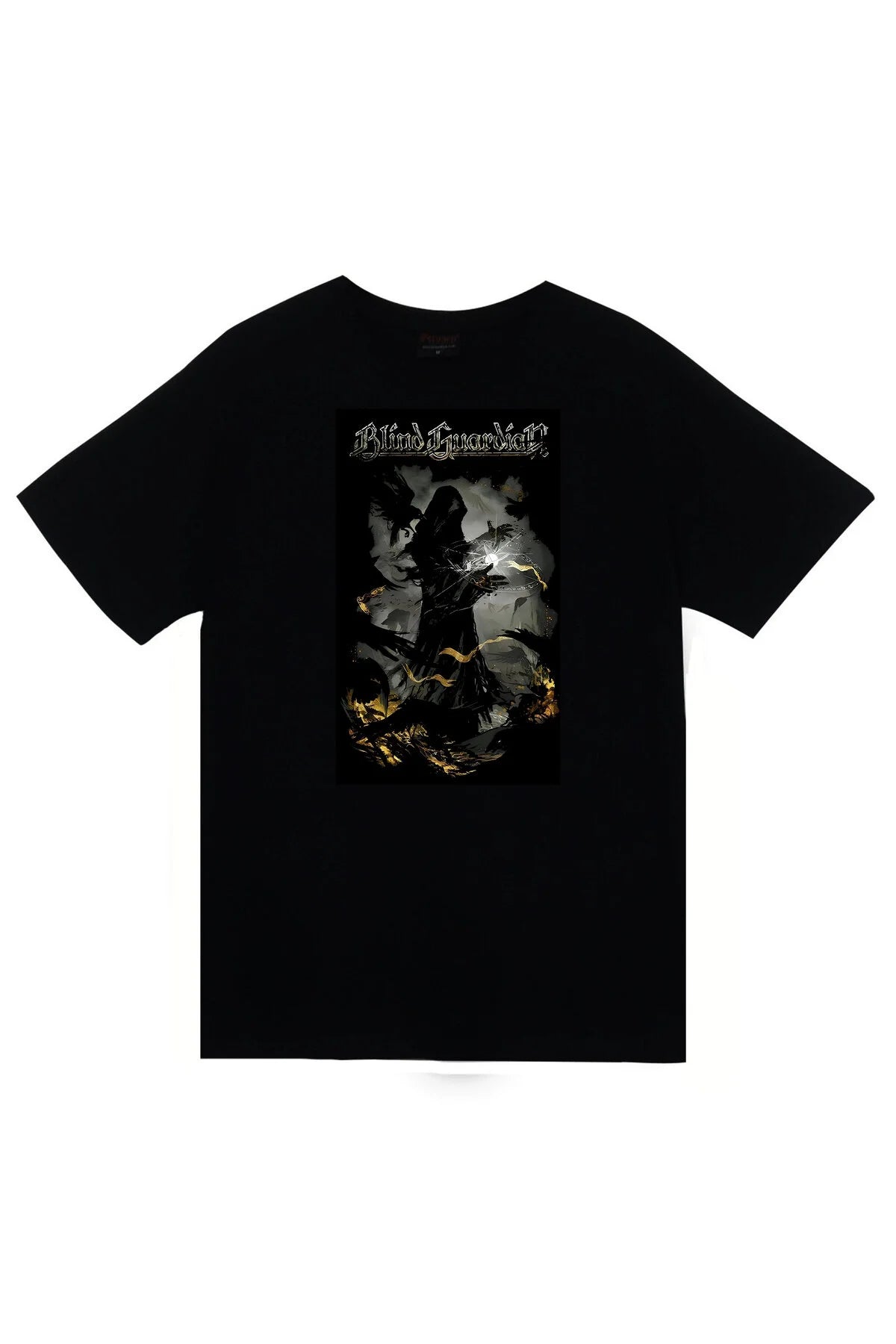 Blind Guardian Müzik, Metal Grubu Baskılı Unisex %100 Pamuk Siyah T-shirt