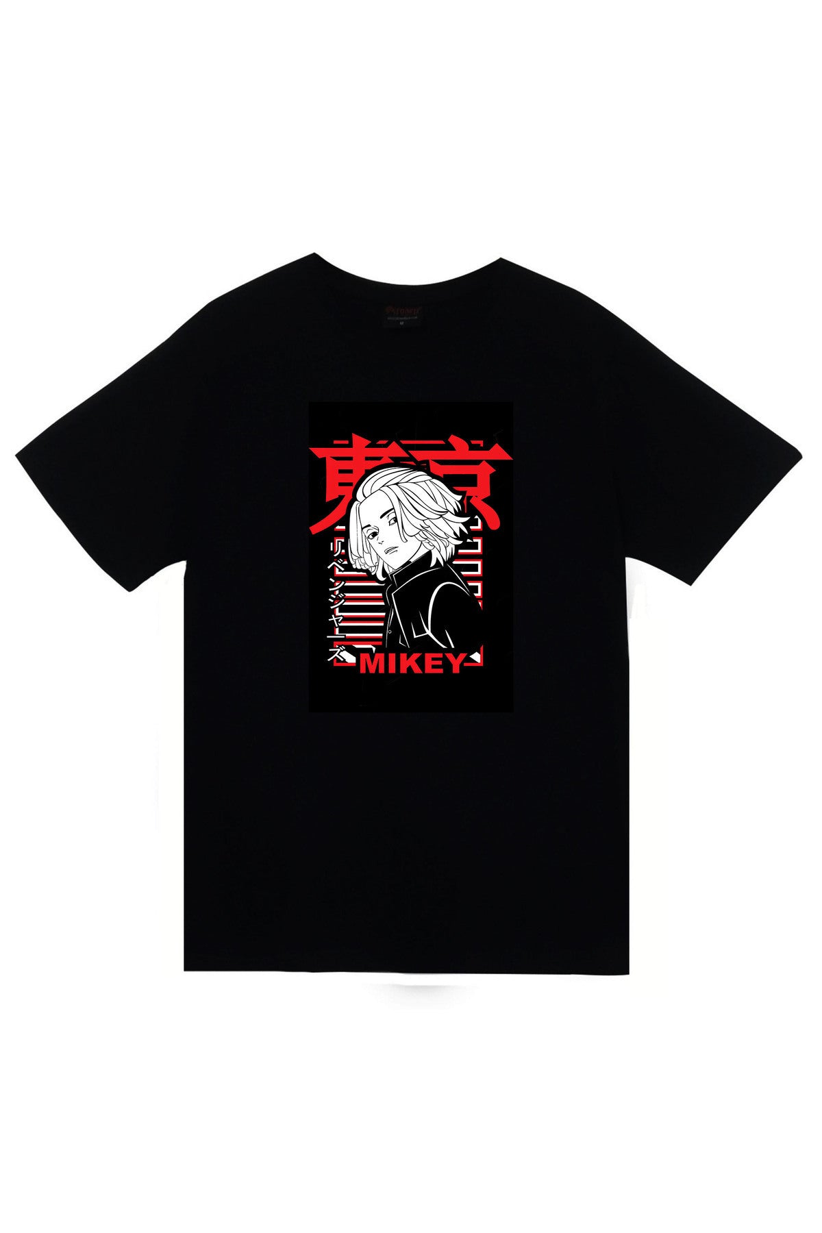 Tokyo Revengers Manjiro Sano Anime Baskılı Unisex %100 Pamuk Siyah T-shirt