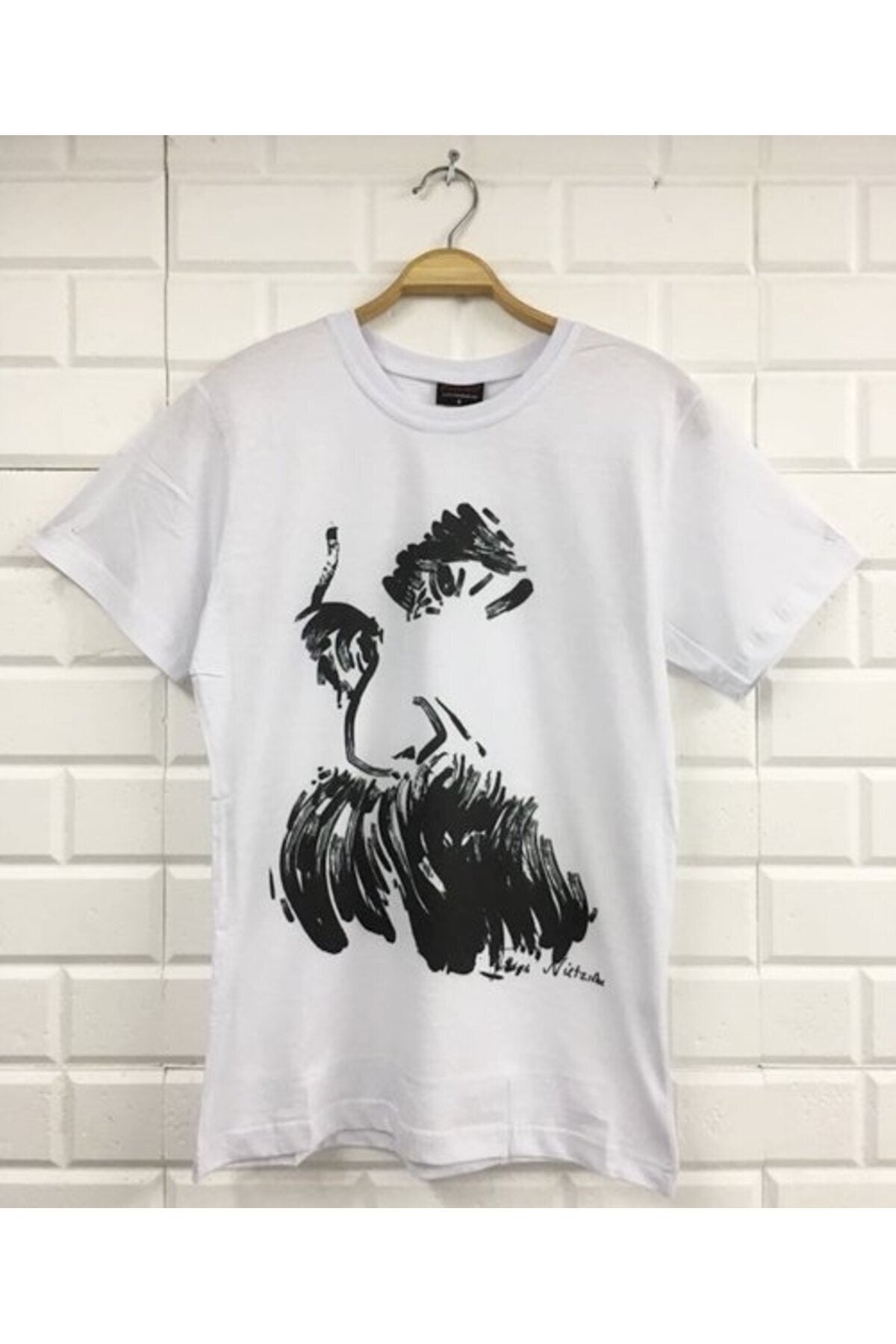 Friedrich Nietzsche Baskılı Unisex %100 Pamuk Beyaz T-shirt