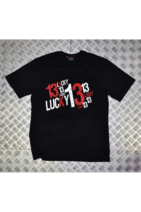 Lucky baskılı siyah tişört
