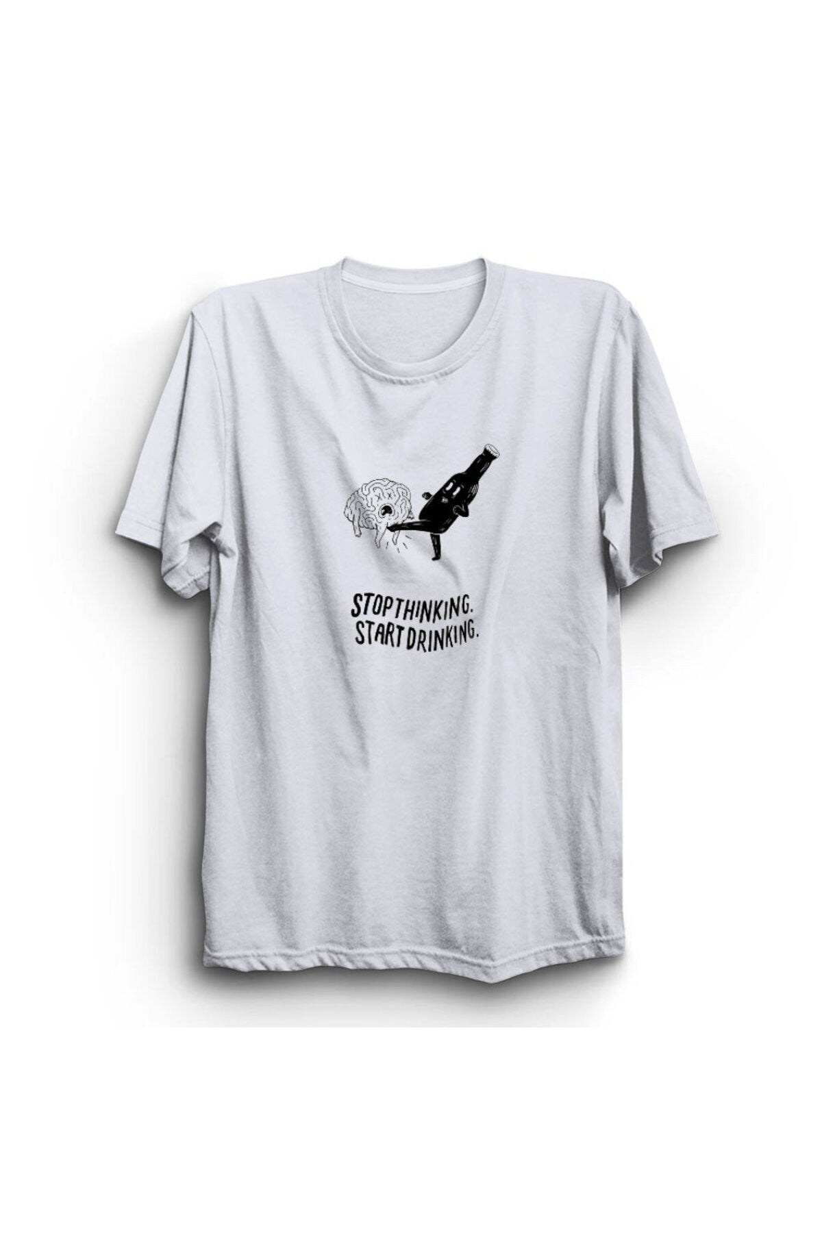 Unisex Beyaz Baskılı Tişört