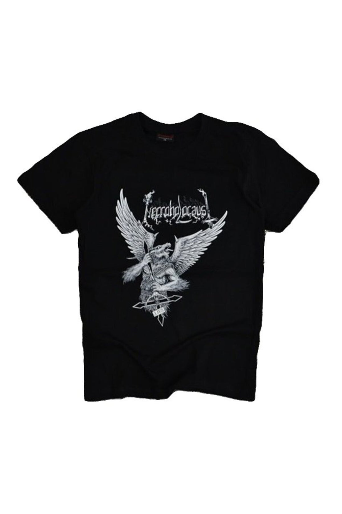 Holocaustıc Goat Metal Grafik baskılı siyah tişört