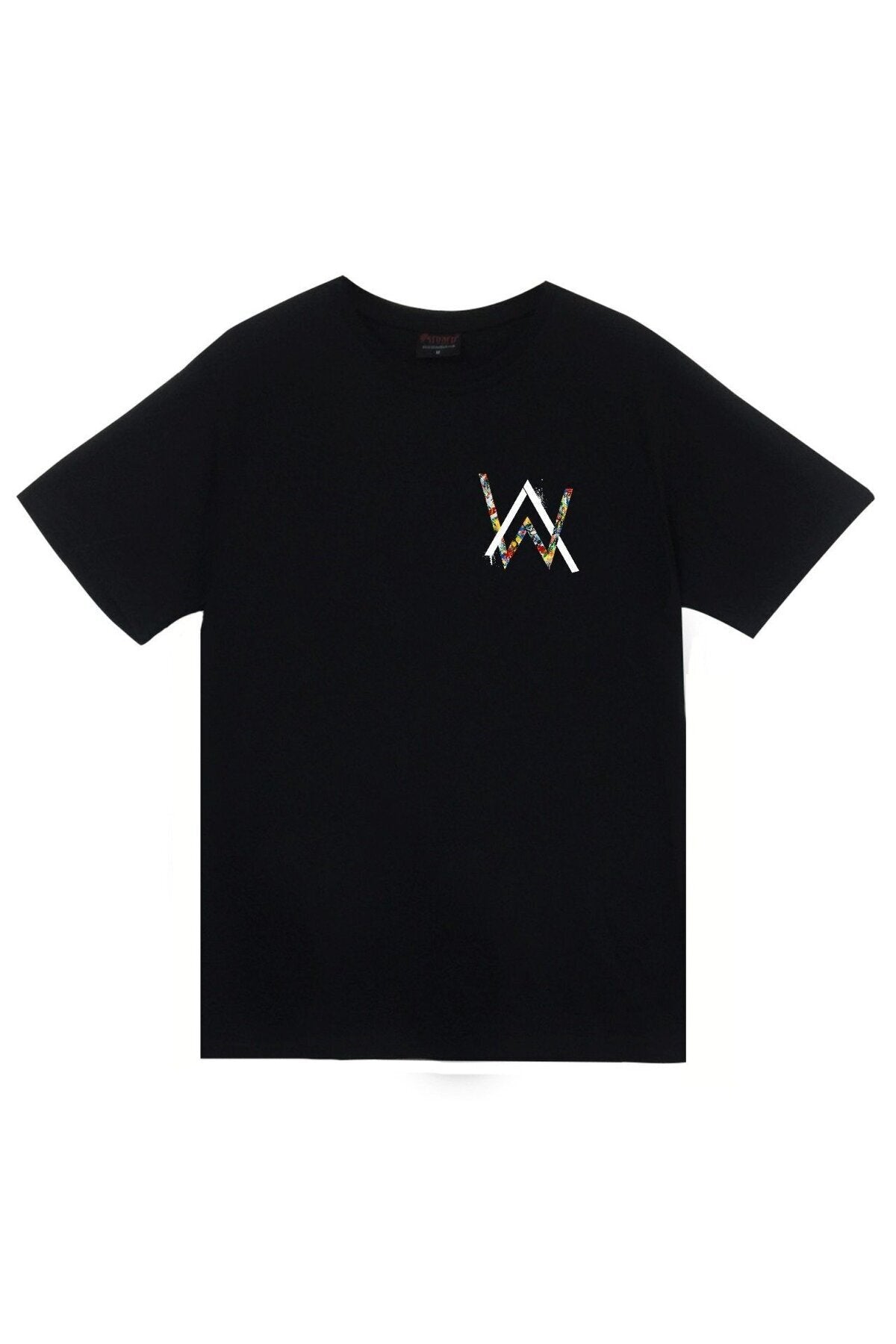 Alan Walker Baskılı Unisex %100 Pamuk Siyah T-shirt