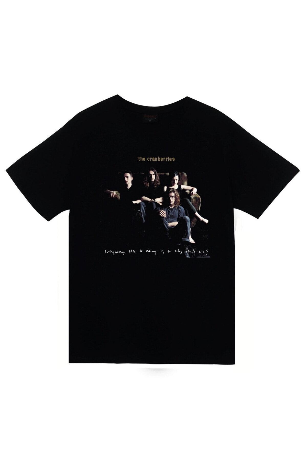 The Cranberries Baskılı Unisex %100 Pamuk Siyah T-shirt