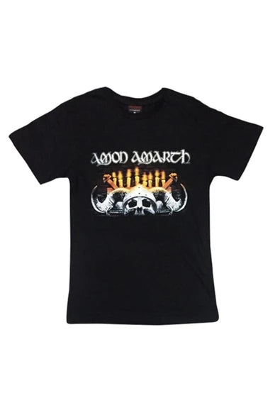 fame-stoned Amon Amarth Baskılı Unisex %100 Pamuk Siyah T-shirt