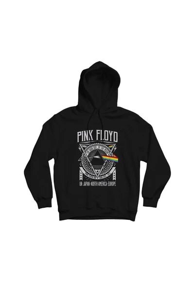 Pink Floyd Turne posteri: prizma baskılı siyah kapüşonlu sweatshirt
