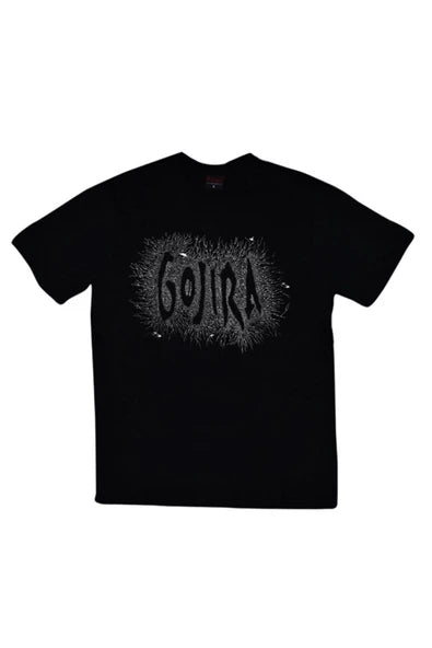 fame-stoned Gojira Baskılı Unisex %100 Pamuk Siyah T-shirt