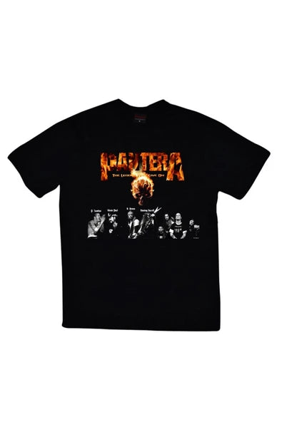 fame-stoned Pantera Baskılı Unisex %100 Pamuk Siyah T-shirt