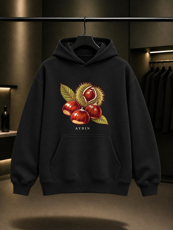 Aydın Kestanesi Kapüşonlu Sweatshirt – Siyah