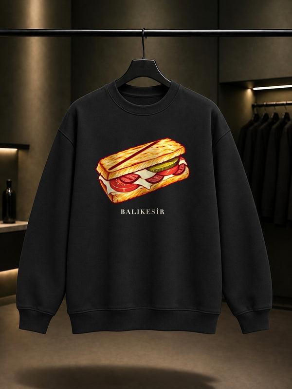 Balıkesir Ayvalık Tostu Sweatshirt – Siyah