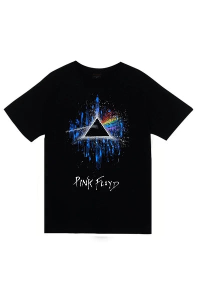 fame-stoned Pink Floyd Baskılı Unisex %100 Pamuk Siyah T-shirt