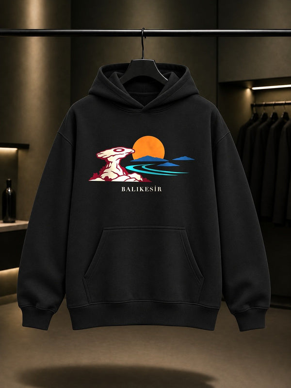 Balıkesir Şeytan Sofrası Kapüşonlu Sweatshirt – Siyah