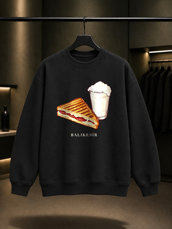 Balıkesir Susurluk Tostu Sweatshirt – Siyah