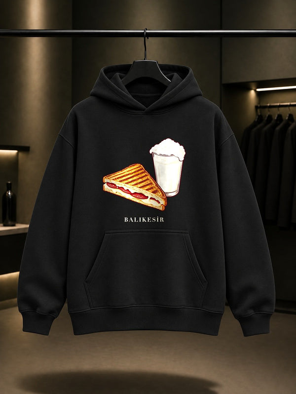Balıkesir Susurluk Tostu Kapüşonlu Sweatshirt – Siyah