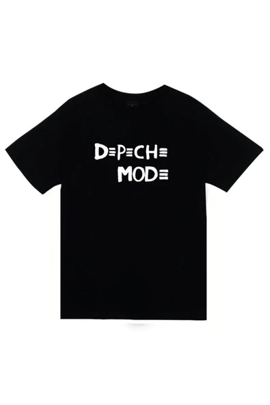 fame-stoned Depeche Mode Baskılı Unisex %100 Pamuk Siyah T-shirt