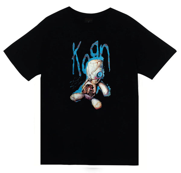 Korn - Issues - Albüm Mavi logo ve sargılı baskılı siyah tişört