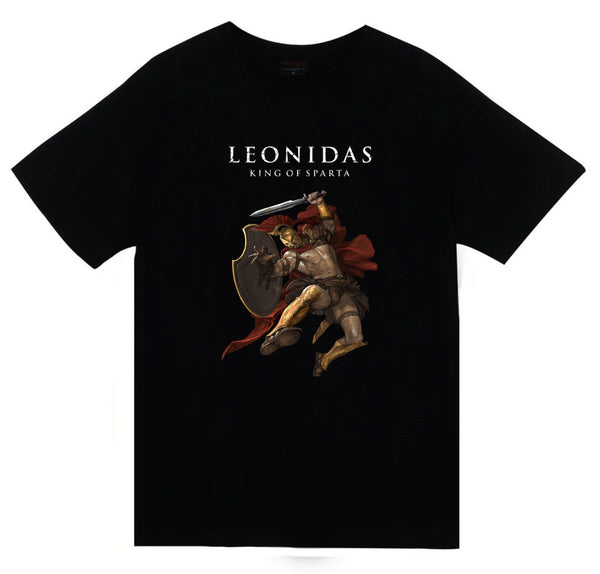 Leonidas - 300 Spartalı - The Spartan baskılı siyah tişört