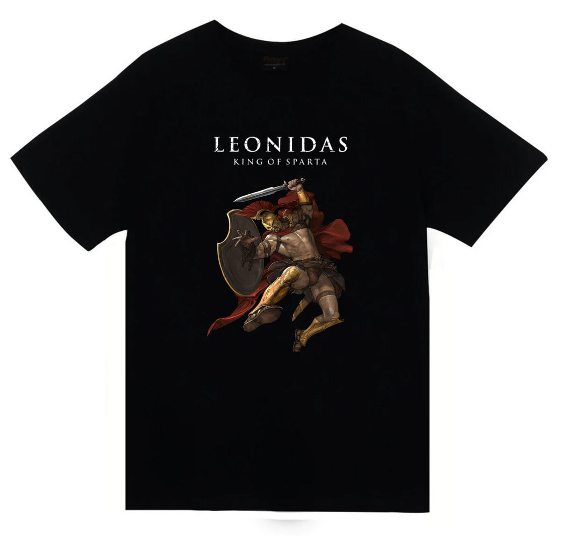 Leonidas - 300 Spartalı - The Spartan baskılı siyah tişört