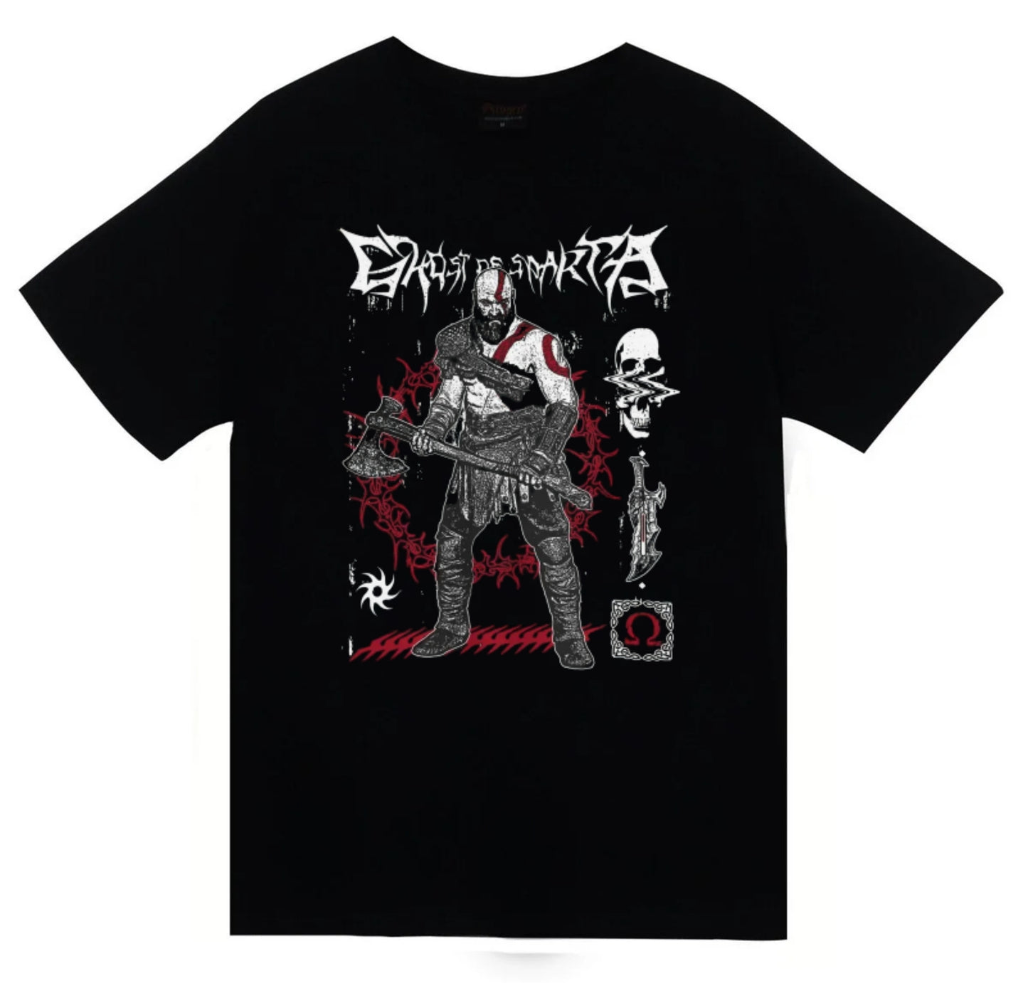 God Of War - Kratos - Oyun Baskılı Unisex %100 Pamuk Siyah T-shirt