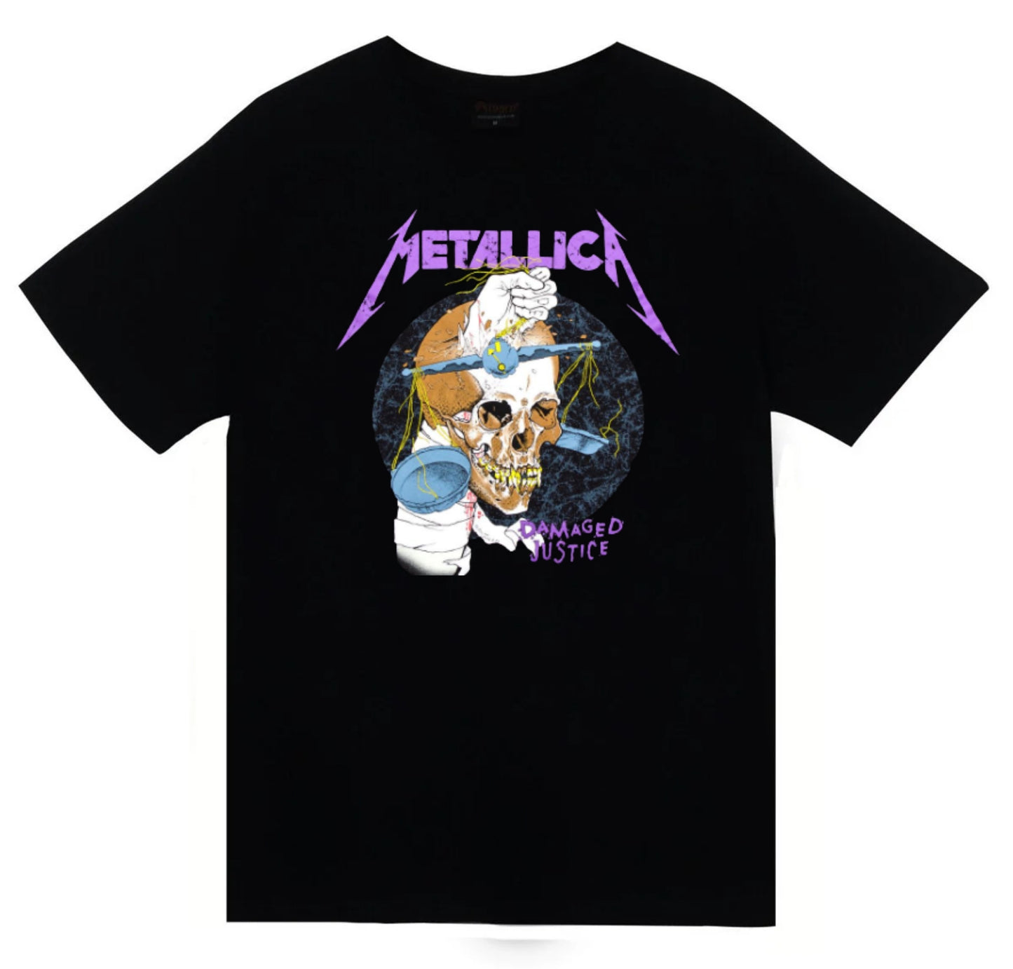 Metallica Baskılı Unisex %100 Pamuk Siyah T-shirt