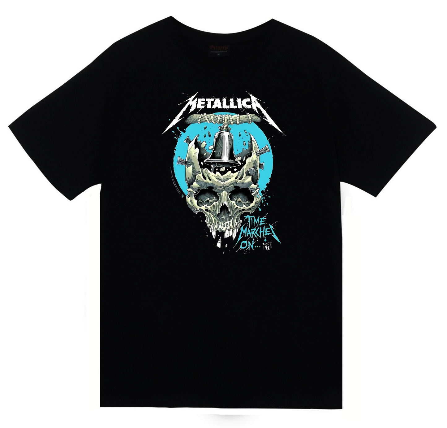 Metallica Baskılı Unisex %100 Pamuk Siyah T-shirt