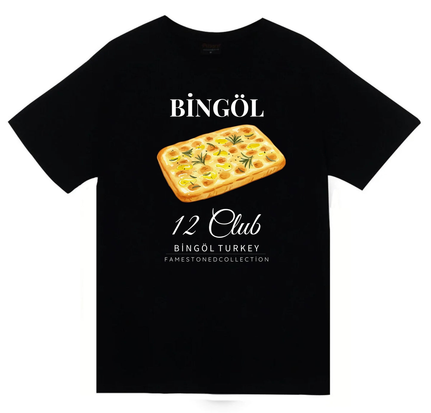 Bingöl - 12 - Dağ - Doğa - Kültür - Şehir Baskılı Unisex %100 Pamuk Siyah T-shirt