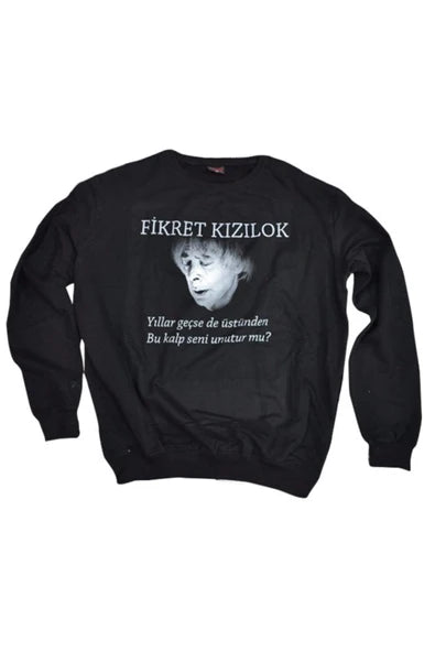 Fikret Kızılok baskılı siyah sweatshirt