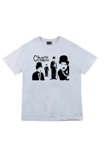 fame-stoned Unisex Charlie Chaplin Baskılı T-shirt