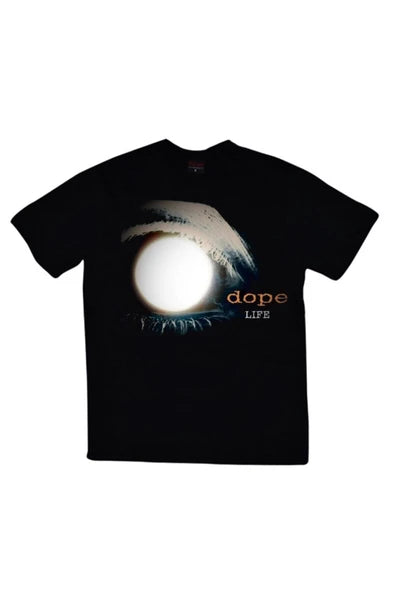 Erkek Siyah Dope The Band baskılı siyah tişört
