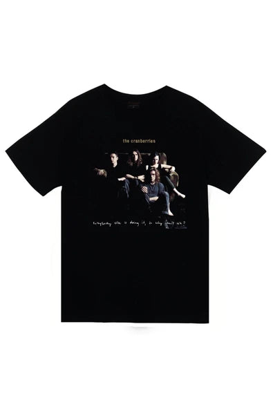 The Cranberries Fotoğrafı ve şarkı sözü baskılı siyah tişört