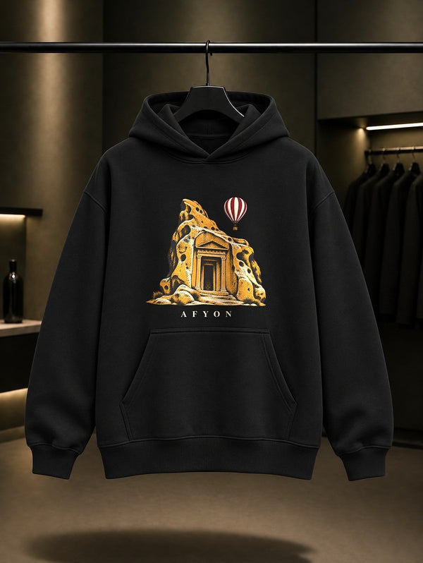 Afyon Frig Vadisi Kapüşonlu Sweatshirt – Siyah